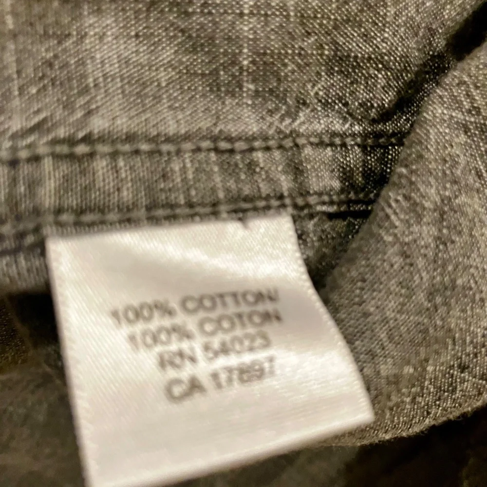 Banana Republic gray linen cotton men’s button down shirt L